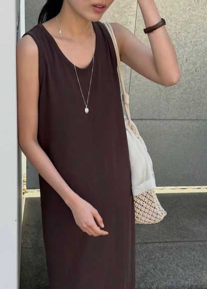 Back vented long dress