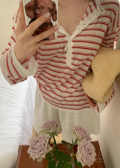 Borders knit henry tee