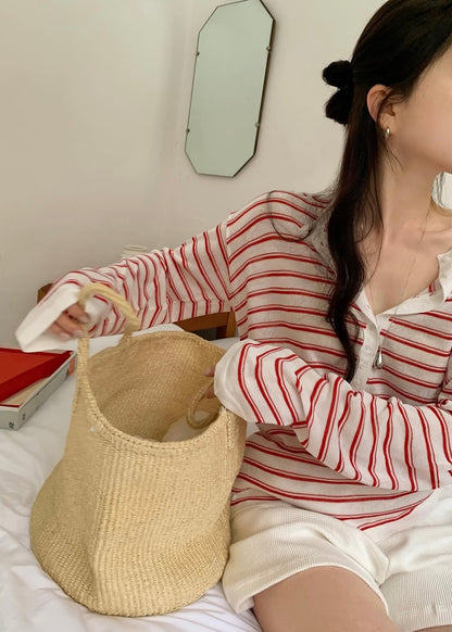 Borders knit henry tee