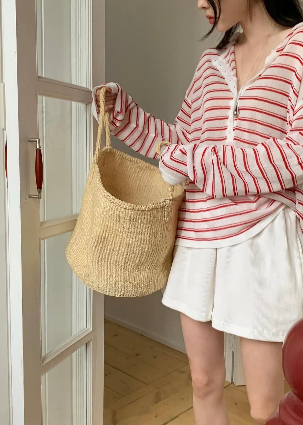 Borders knit henry tee