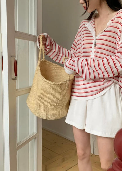 Borders knit henry tee