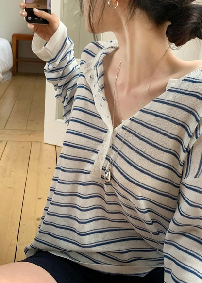 Borders knit henry tee
