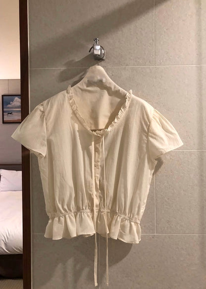 Ruffle ribbon blouse