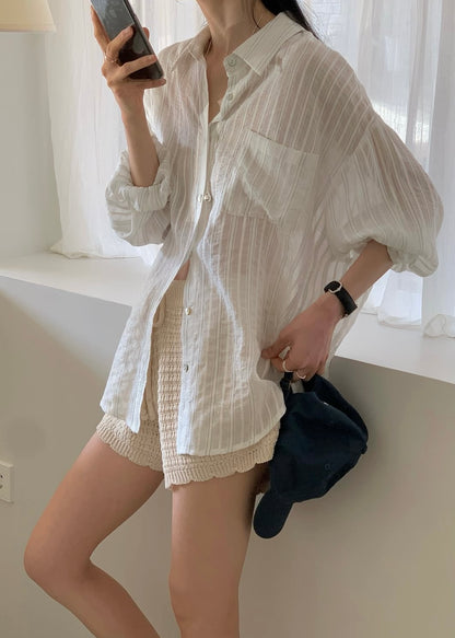 Wave edge knit shorts