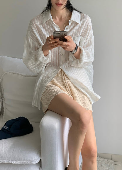 Wave edge knit shorts