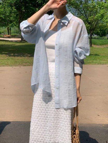 Crepe sunblock shirt