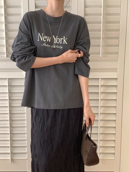 "New York" washed tee