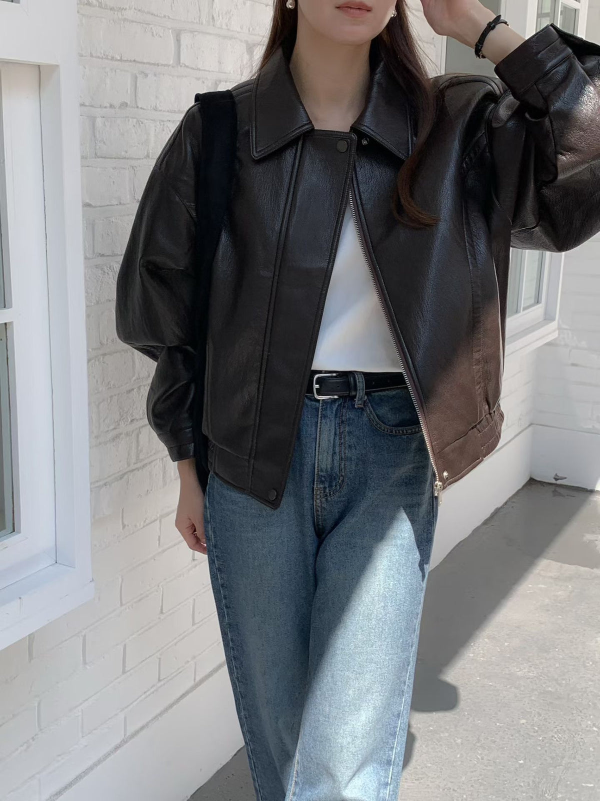 Retro blouson flight jacket