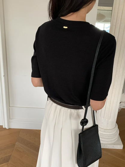 Mid sleeve knit tee