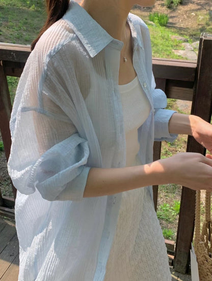 Crepe sunblock shirt