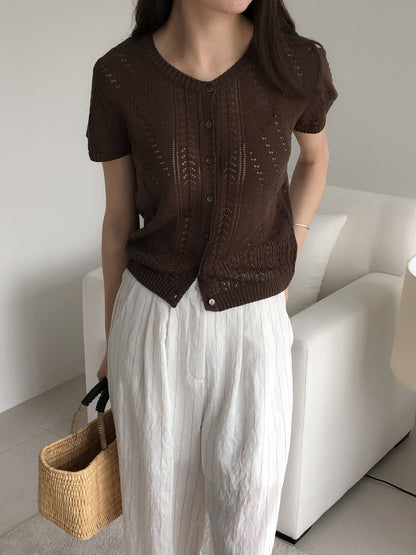 Knit pattern summer cardigan