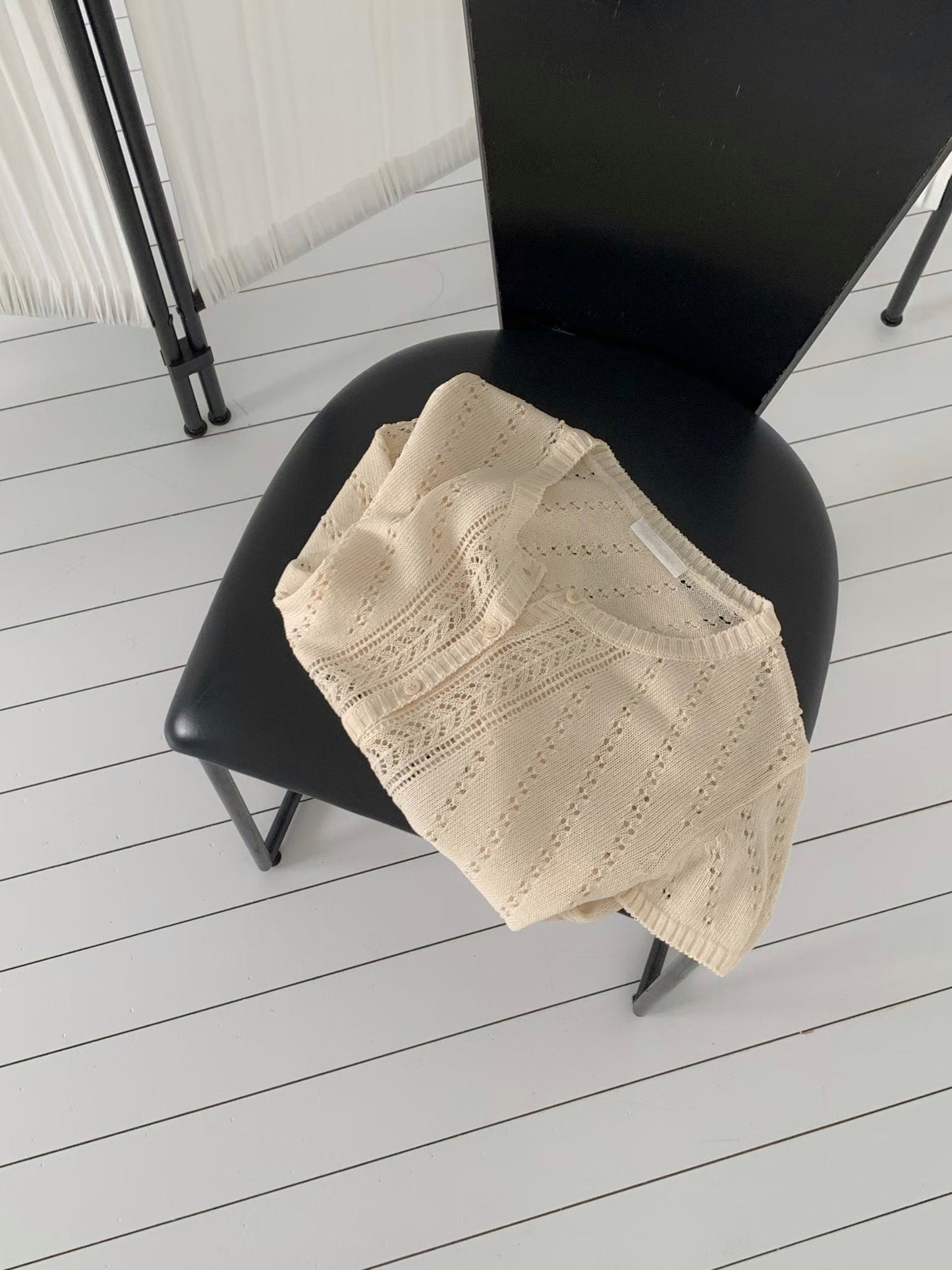 Knit pattern summer cardigan