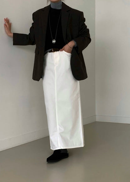 Straight A-line denim skirt