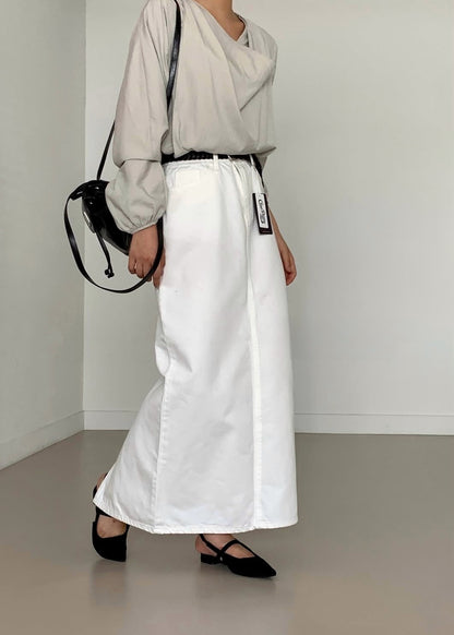 Straight A-line denim skirt