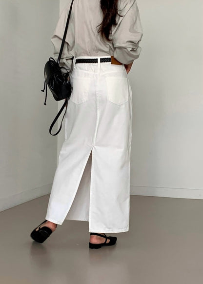 Straight A-line denim skirt