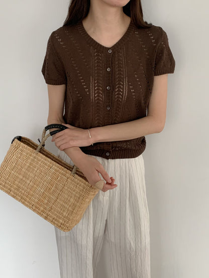 Knit pattern summer cardigan